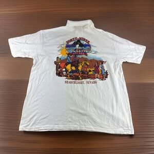 Vintage Forty Niner Casino Cafe Nevada Hanes Polo XL White Single Stitch READ